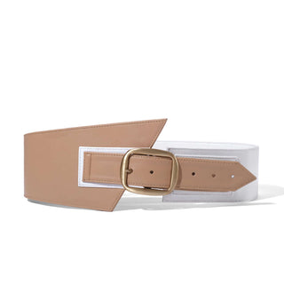 Designer leather belt with a bold color contrast, perfect for elevating any outfit.
