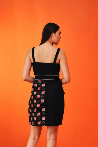 Sambalpuri Black Checkered Dress