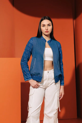 Azure Bomber Jacket