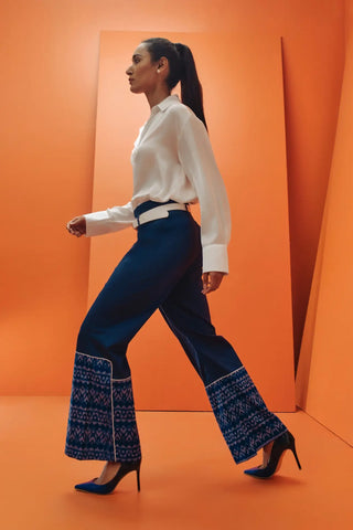 Sapphire Blue Ankle-Length Pants