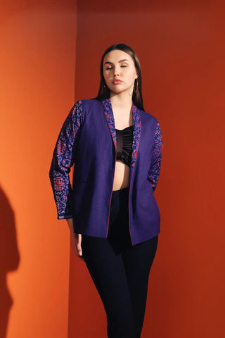 Purple Shawl Lapel Blazer