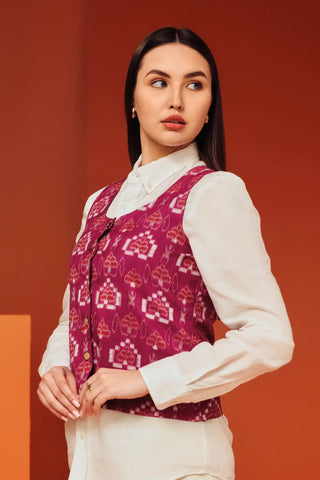Petal Pink U-Neck Waistcoat