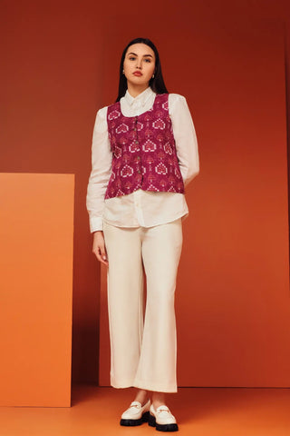 Petal Pink U-Neck Waistcoat